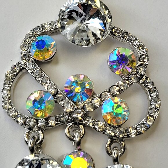 Crystal Chandelier Earrings Flamboyant Crystal Earrings Aurora Crystal Earrings - Picture 5 of 8